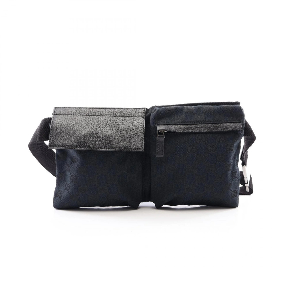 GUCCI Authentic Black Leather Fanny Pack